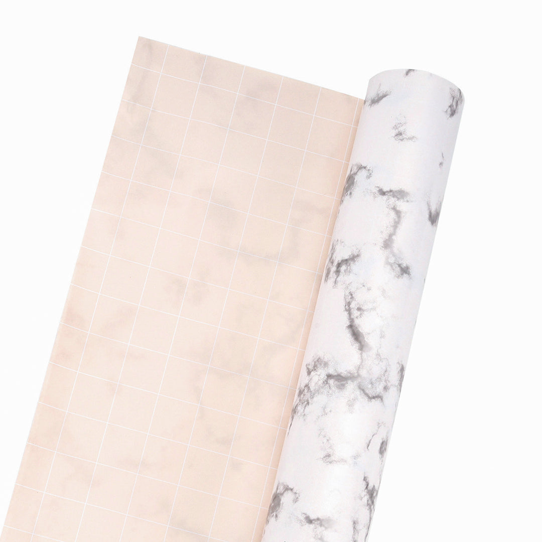 30" x 10' Wrapping Paper | White Marble