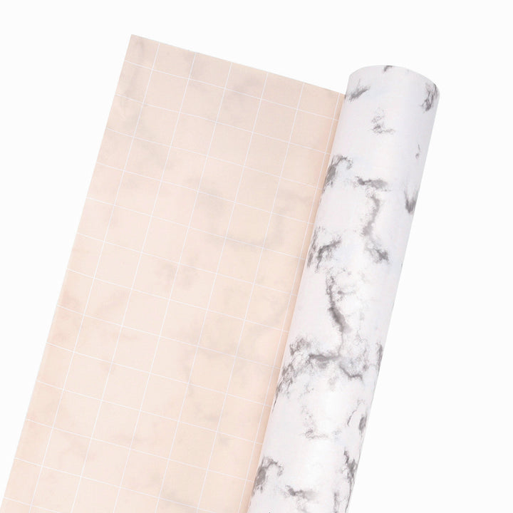 30" x 10' Wrapping Paper | White Marble