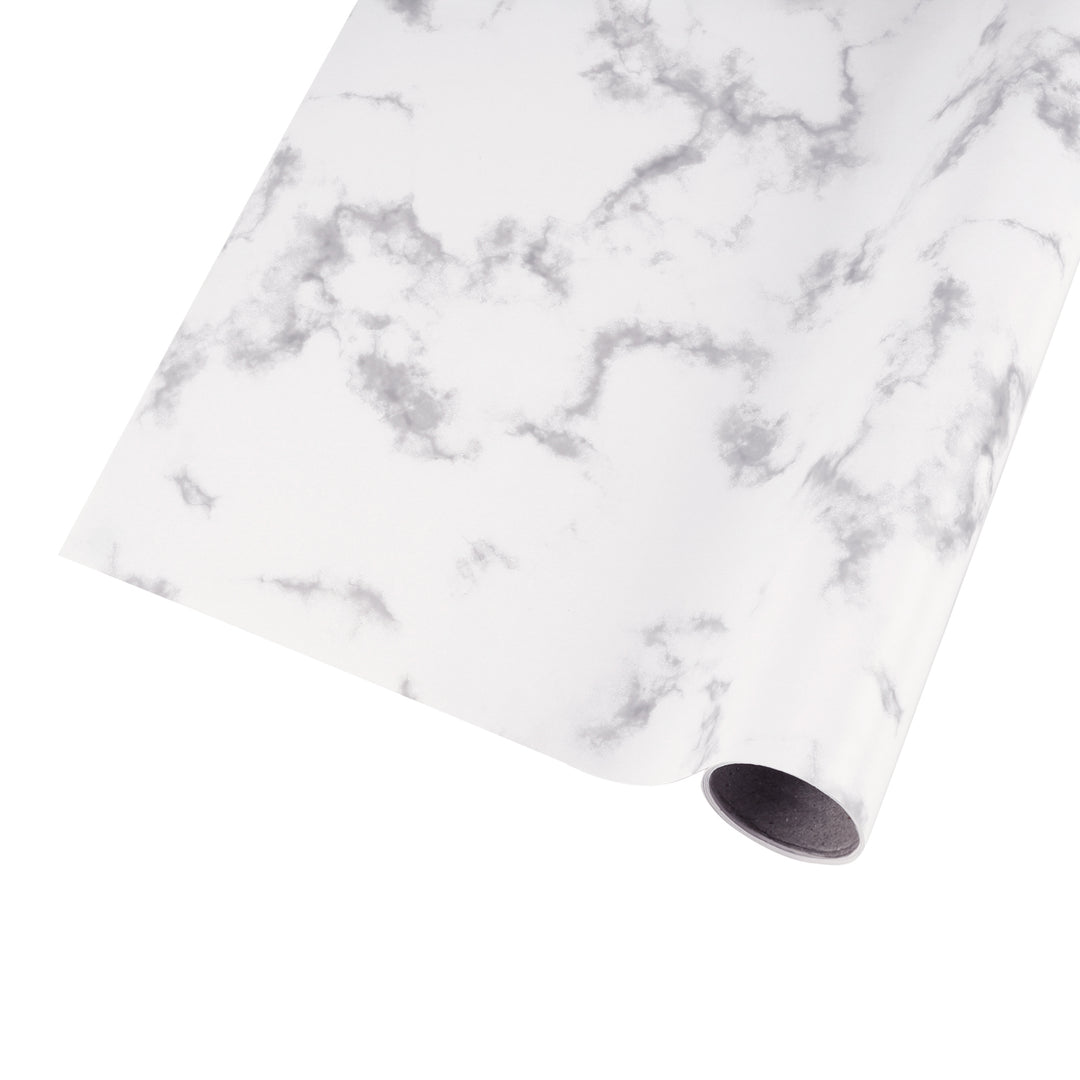 30" x 10' Wrapping Paper | White Marble