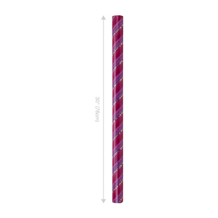 30" x 10' Holiday Wrapping Paper | Pink/Purple Pattern Stripe Peace on Earth LaRibbons and Crafts
