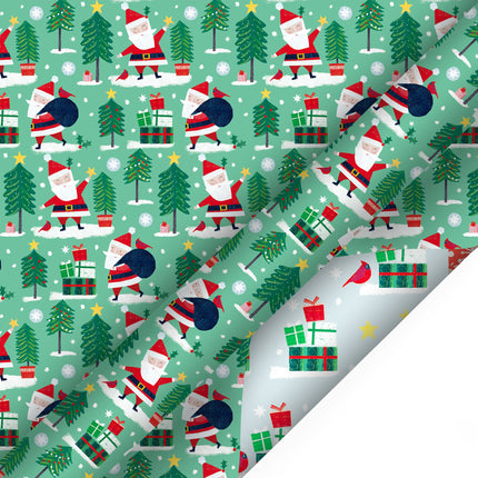 30" x 10' Holiday Reversible Wrapping Paper Bundle (4-pack) | Winter Friends LaRibbons and Crafts