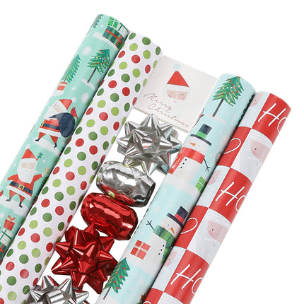 LaRibbons 30" x 10' Christmas Holiday Reversible Gift Wrap Kit | Winter Friends LaRibbons and Crafts