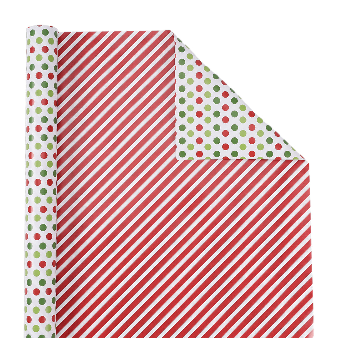 LaRibbons 30" x 10' Christmas Holiday Reversible Gift Wrap Kit | Winter Friends