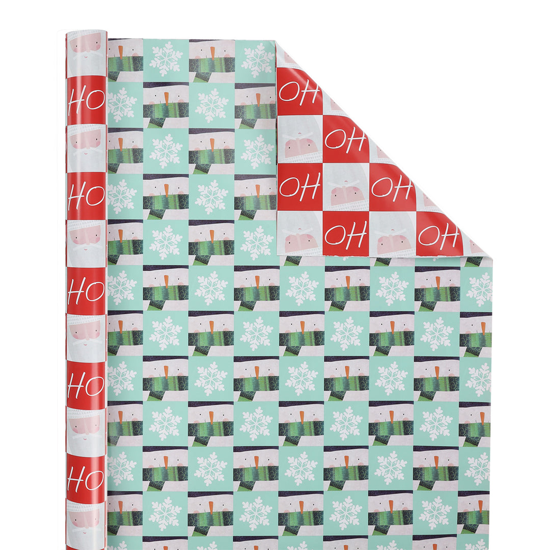 LaRibbons 30" x 10' Christmas Holiday Reversible Gift Wrap Kit | Winter Friends