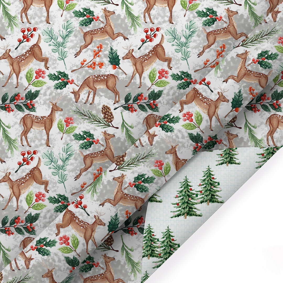 30" x 10' Holiday Reversible Wrapping Paper Bundle (4-pack) | Doe a Deer