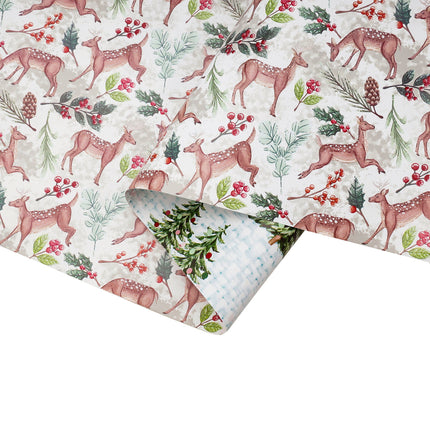 30" x 10' Holiday Reversible Wrapping Paper Bundle (4-pack) | Doe a Deer LaRibbons and Crafts