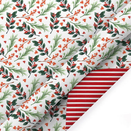 30" x 10' Holiday Reversible Wrapping Paper Bundle (4-pack) | Doe a Deer LaRibbons and Crafts