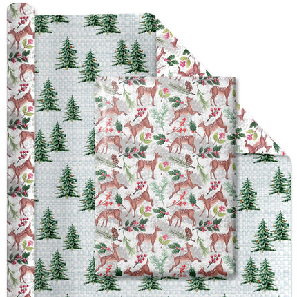 30" x 10' Holiday Giftwrap Ensemble w/ Star Bow & Tags (4-pack) | Doe a Deer LaRibbons and Crafts