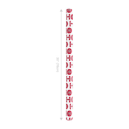 30" x 10’ Holiday Reversible Wrapping Paper | Ho Ho Flake/ Ho Ho Cursive LaRibbons and Crafts