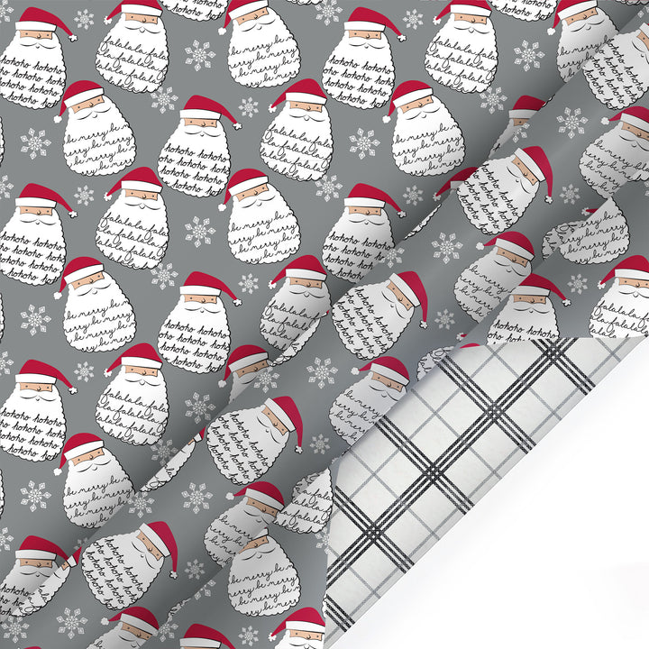 LaRibbons 30" x 10' Christmas Reversible Wrapping Paper Bundle (4-pack) | Merry Santa Ho Ho