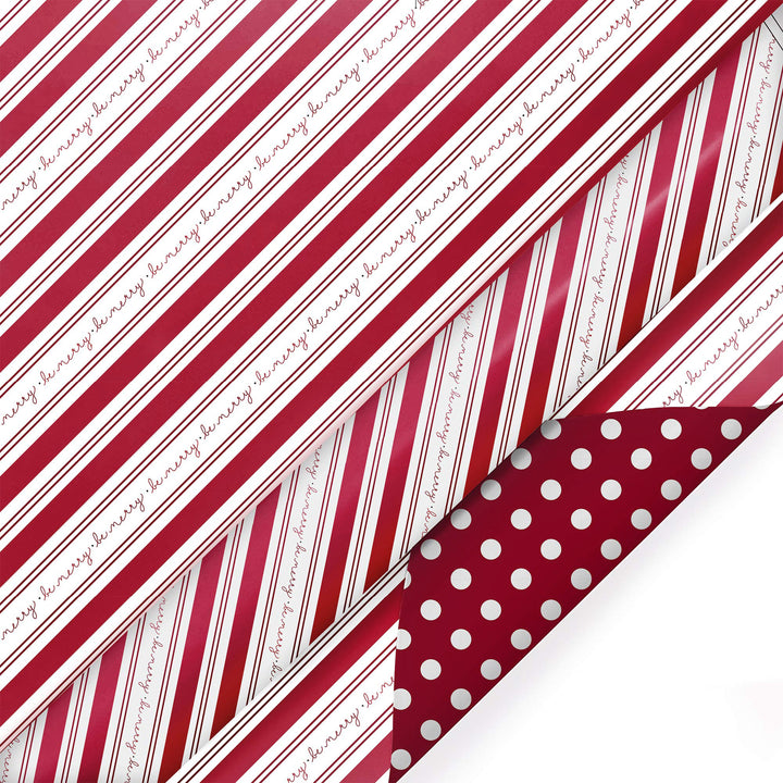 LaRibbons 30" x 10' Christmas Reversible Wrapping Paper Bundle (4-pack) | Merry Santa Ho Ho