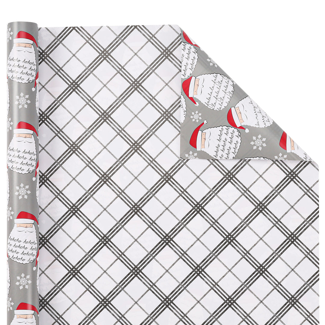 LaRibbons 30" x 10' Christmas Reversible Wrapping Paper Bundle (4-pack) | Merry Santa Ho Ho