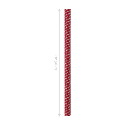 30" x 10' Reversible Christmas Wrapping Paper, red "Merry Christmas" text