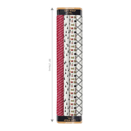 30" x 10' Holiday Reversible Wrapping Paper Bundle (4-pack) | Pretty as a Package LaRibbons and Crafts
