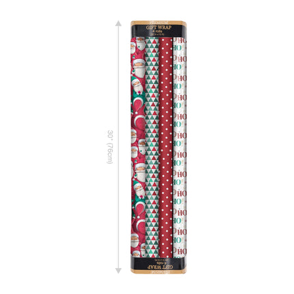 30" x 10' Holiday Reversible Wrapping Paper Bundle (4-pack) | Joyful Bunch LaRibbons and Crafts