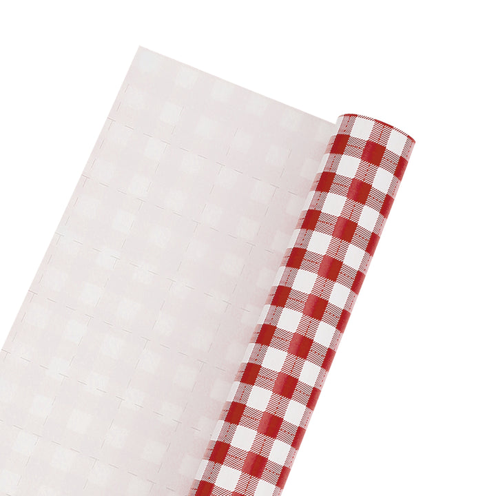 30" x 10' Holiday Wrapping Paper | Red Gingham