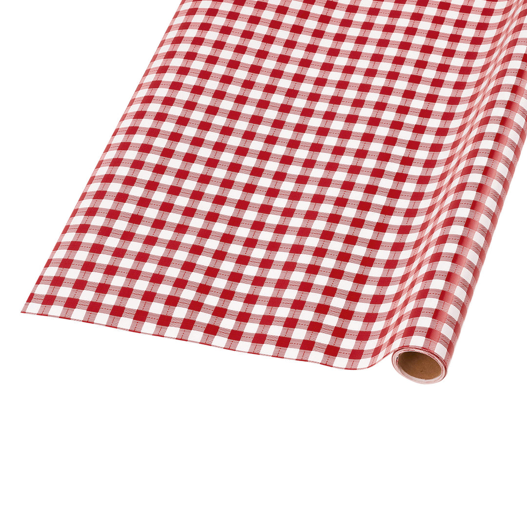 30" x 10' Holiday Wrapping Paper | Red Gingham