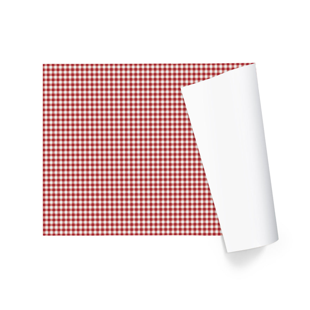 30" x 10' Holiday Wrapping Paper | Red Gingham