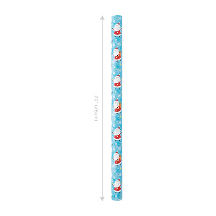 30" x 10' Holiday Wrapping Paper | Happy Snowman and Santa LaRibbons and Crafts