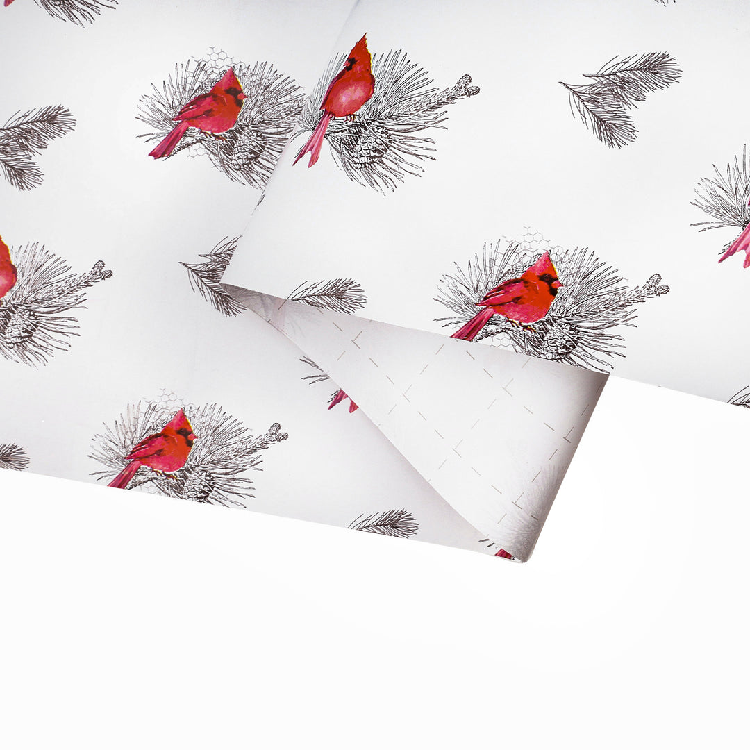 30" x 10' Holiday Wrapping Paper | Holiday Cardinal Floral