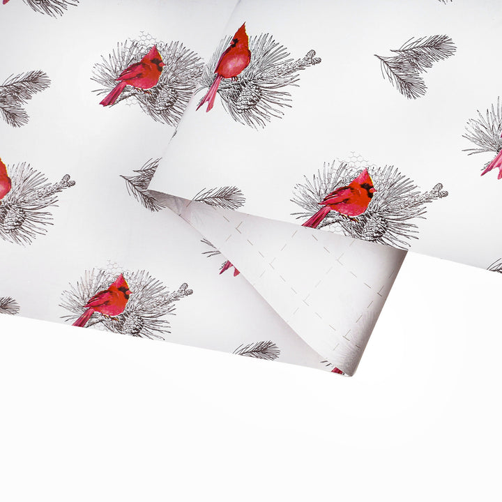 30" x 10' Holiday Wrapping Paper | Holiday Cardinal Floral