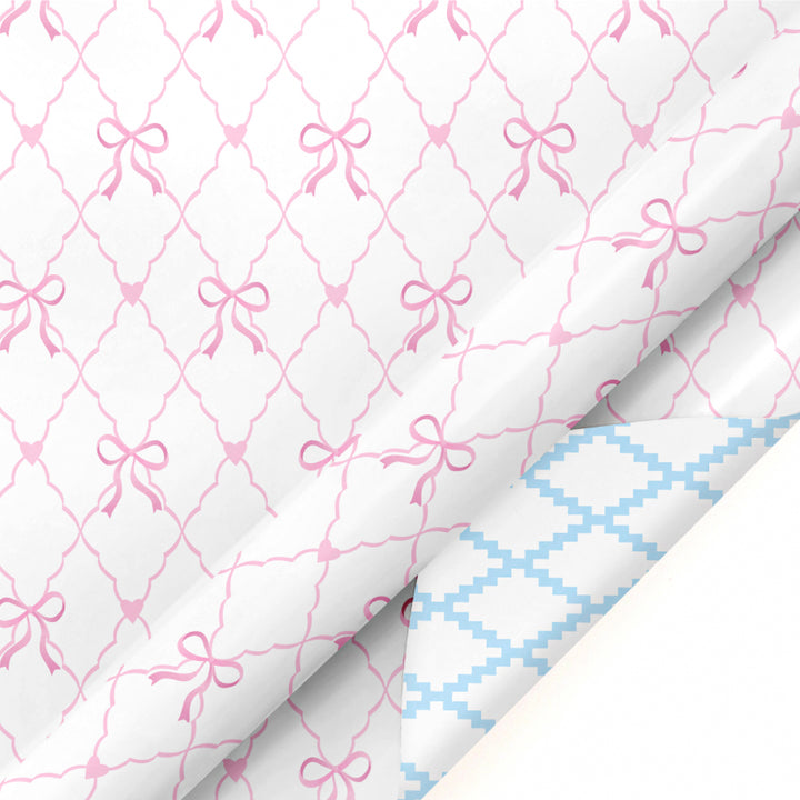 30" x 10’ Reversible Wrapping Paper | Baby Quilted Diamond and Ric-Rac