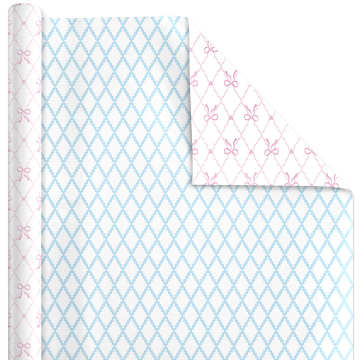 30" x 10’ Reversible Wrapping Paper | Baby Quilted Diamond and Ric-Rac