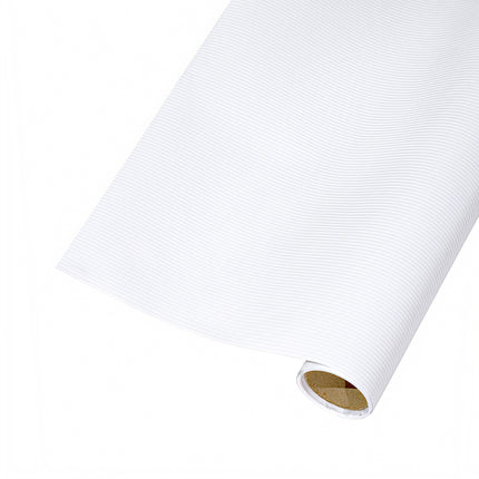 Roll of white pinstripe wrapping paper (30”x10’) – smooth for polished presents.