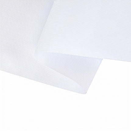 White pinstripe wrapping paper folded: sharp texture, durable for neat gift presentations.