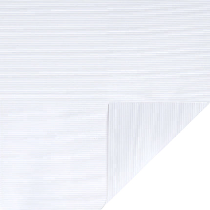 Crisp white pinstripe wrapping paper: smooth, textured finish for weddings & corporate gifts.