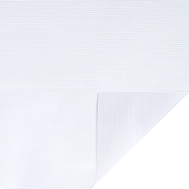 Crisp white pinstripe wrapping paper: smooth, textured finish for weddings & corporate gifts.