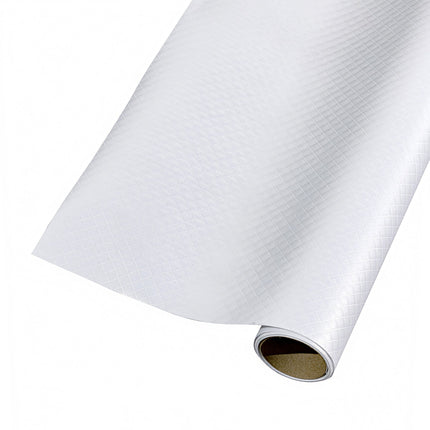Roll of white pearl quilted wrapping paper; gift wraps.