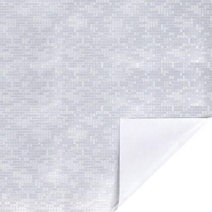 Silver grid-textured wrapping paper: sleek finish, ideal for elegant events.