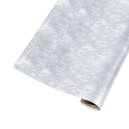 Roll of silver grid wrapping paper (30”x10’) – smooth for polished presents.