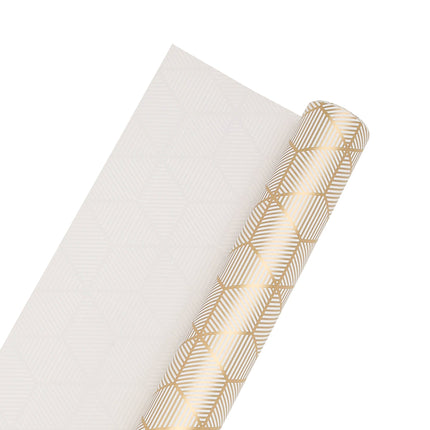 30" x 10' Wrapping Paper | Rhombus Gold/White LaRibbons and Crafts
