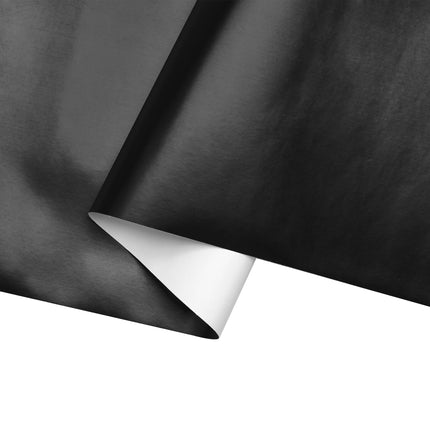 Folded matte black wrapping paper: smooth, durable for neat, sophisticated presents.