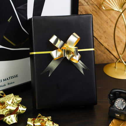 30" x 417' Wrapping Paper Half Ream | Matte Black LaRibbons and Crafts