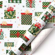 30" x 10' Wrapping Paper Bundle (4-pack) | Stripe Green