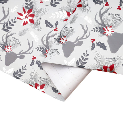 30" x 10' Wrapping Paper Bundle (4-pack) | Red/Silver/Xmas Metallic LaRibbons and Crafts