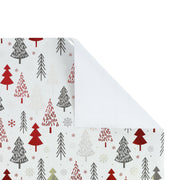 30" x 10' Holiday Wrapping Paper | "Abstract Trees" Grey/Red