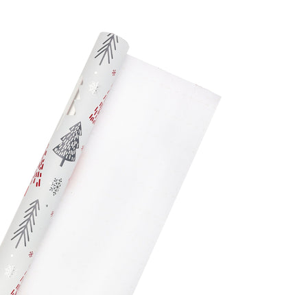 30" x 10' Holiday Wrapping Paper | "Abstract Trees" Grey/Red LaRibbons and Craft