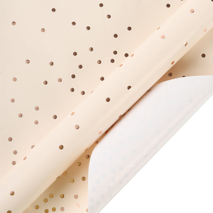 30" x 10' Wrapping Paper | Rose Gold Metallic Small Dot