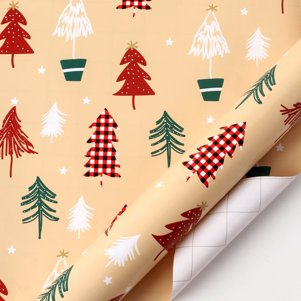 30" x 10' Holiday Wrapping Paper | Kraft Tree
