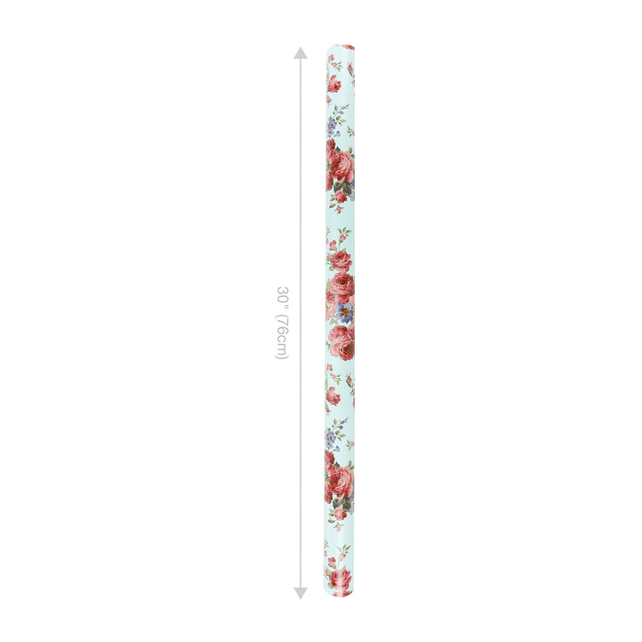 30" x 10' Wrapping Paper | Blue Floral