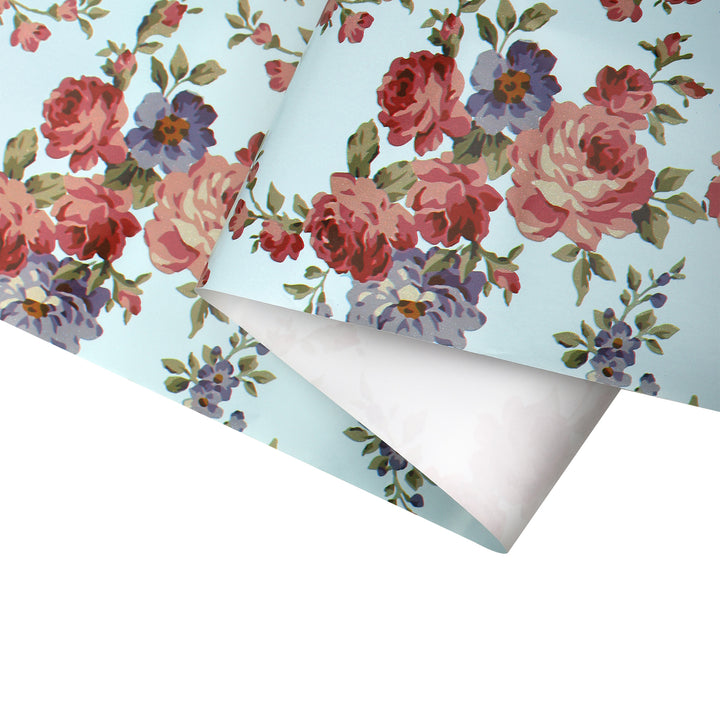 30" x 10' Wrapping Paper Bundle (4-Pack) | Floral Rose Gold Multi