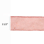 2 1/2" Wired Ribbon | "Glitter Net" Red | 10 Yard Roll