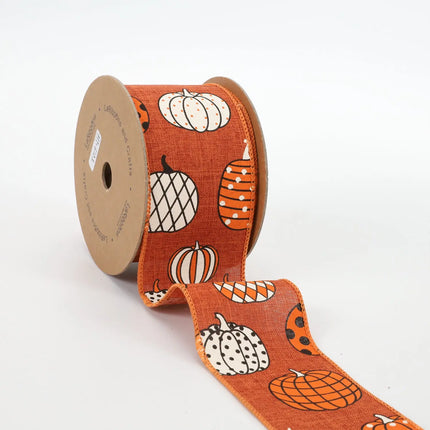 2 1/2" Wired Ribbon | "Multi Pumpkin" Rust/Multi | 10 Yard Roll LaRibbons and Crafts