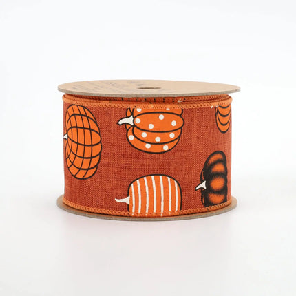 2 1/2" Wired Ribbon | "Multi Pumpkin" Rust/Multi | 10 Yard Roll LaRibbons and Crafts