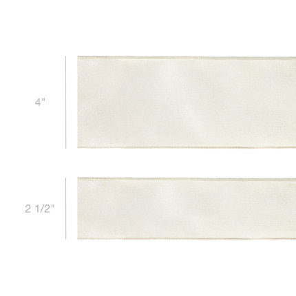 2 1/2" Reversible Velvet/Lurex Wired Ribbon | Ivory/Gold | 10 Yard Roll LaRibbons and Crafts