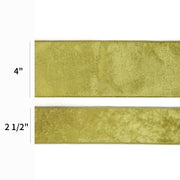 2 1/2" Reversible Velvet/Lurex Ribbon | Moss/Gold | 10 Yard Roll